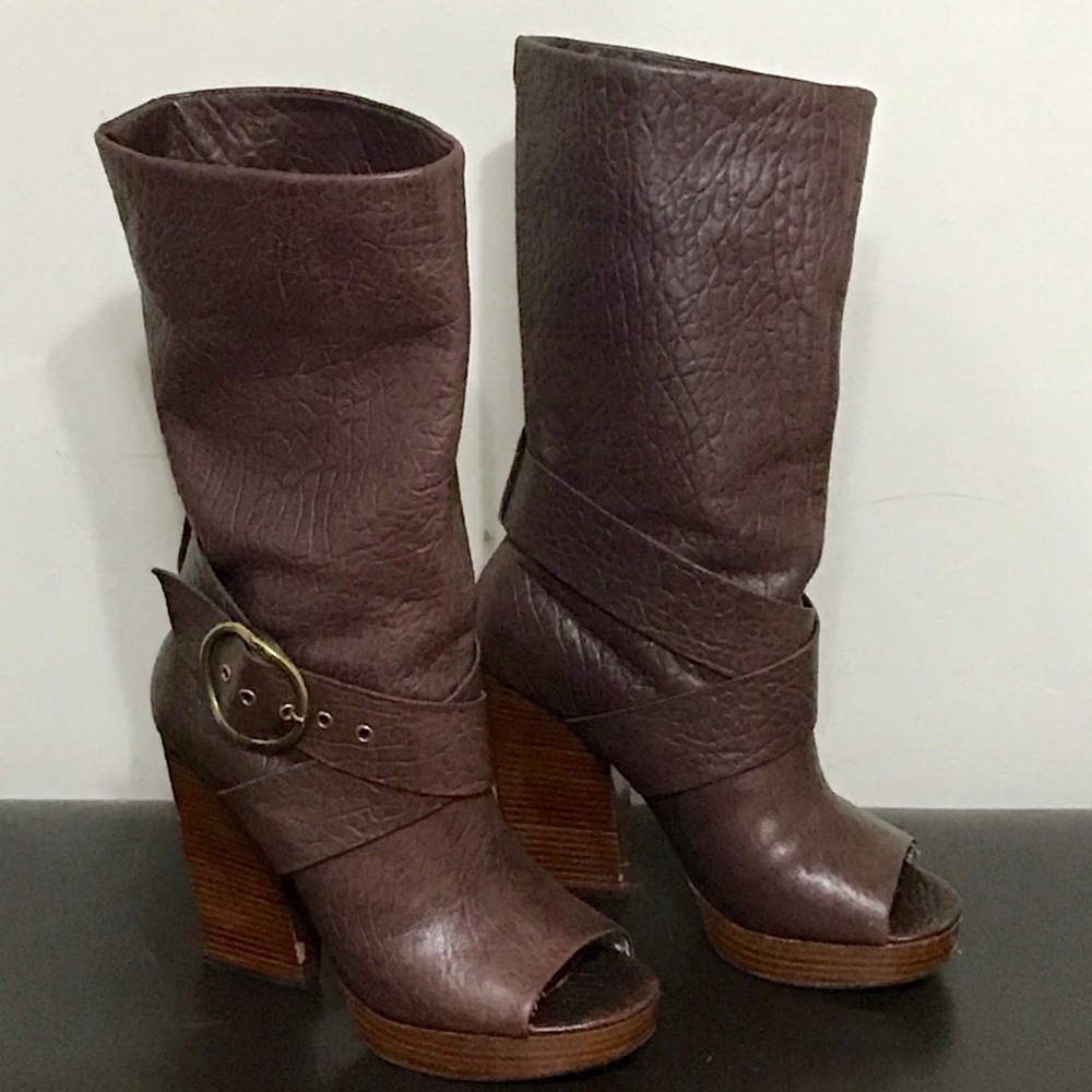 Lucky Brand peep toe boots
